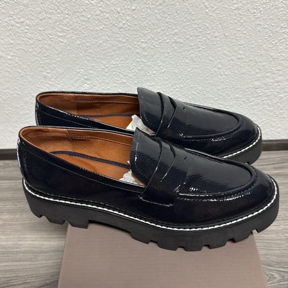FRANCO SARTO Balin Lug Sole Loafers MIDNIGHT FAUX PATENT - Picture 6 of 10